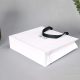 Corda plana semiautomática branca marca de luxo alça de fita boutique artesanato sacola de compras sacola de papel sacolas de embalagem de cabelo com logotipo