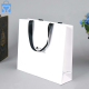 Semi-automatic flat rope white luxury brand ribbon handle boutique craft shopping tote paper bag hair packaging bags with logo