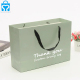 Custom reusable thank you grey gift packing paper bags and box for jewelry clothing with logo printed ribbon handle