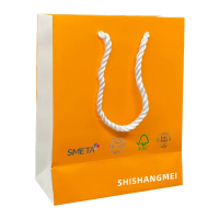 Sacs d'emballage en papier de luxe pour le shopping, avec logo imprimé, sac cadeau pour cheveux cosmétiques pour vêtements orange pour petites entreprises