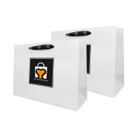 Personnalisé réutilisable à emporter blanc artisanat sac vêtements bijoux shopping papier poignée sac paquet avec logo sac cadeau emballage