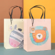 Customized logo luxury pink green gift bolsas paper shopping carry jewelry retail cartoon paper gift bag carrier bag with logo
