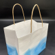 Bolsa de papel de compras de ramo de flores de cumpleaños artesanal cuadrada para regalo con embalaje de bolsa de regalo con asa de logotipo personalizado