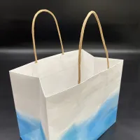 Kare Zanaat doğum günü çiçek buketi alışveriş Kağıt torba özel logo kolu hediye çantası ambalajı ile hediye için