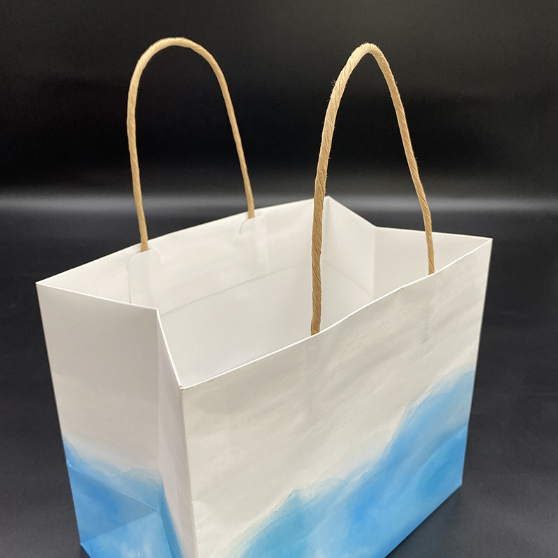 Square Craft bouquet de fleurs d'anniversaire shopping sac en papier pour cadeau avec logo personnalisé poignée emballage de sac cadeau