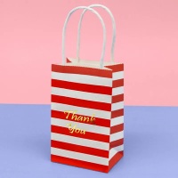 Custom design mini multi colour craft white brown thank you kraft paper gift carrier shopping bags with handle