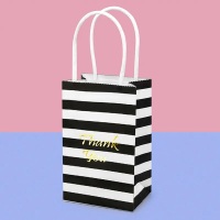 Custom design mini multi colour craft white brown thank you kraft paper gift carrier shopping bags with handle