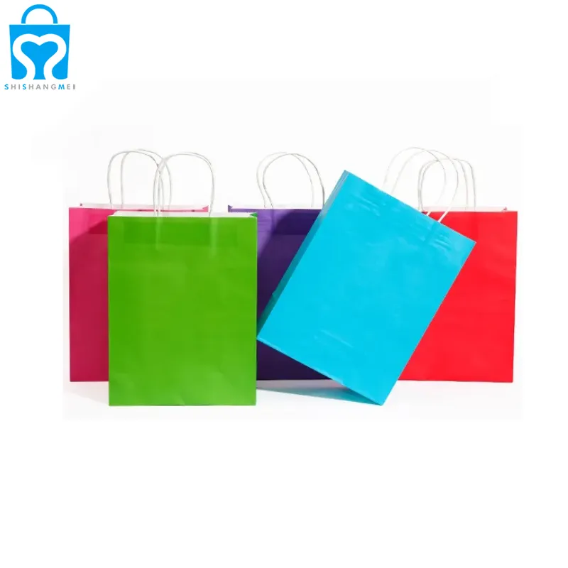 Benutzerdefinierte Öko-Taschen, biologisch abbaubar, weiß, grün, einfarbig, Kraftpapiertüte, Geschenkverpackungstasche zur Ergänzung mit aufgedrucktem Logo