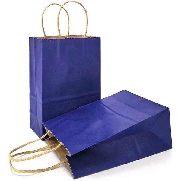 Sacs écologiques personnalisés biodégradables blanc vert uni sac en papier kraft sac d'emballage cadeau pour supplément avec logo imprimé