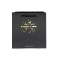 Conceptions personnalisées fait à la main fond carré marque papier d'aluminium noir sac en papier pour cadeau fleur boîte cadeau sac fourre-tout grand