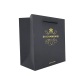 Custom designs handmade square bottom brand name aluminum foil black paper bag for gift flower box gift tote bag large