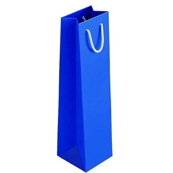 Custom recycled bolsa de papel kraft wine bottle flower bouquet gift kraft paper packaging bag with handle