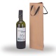 Cadeau de bouteille de liqueur de vin réutilisable écologique personnalisé shopping sac en papier kraft bouteille sacs de transport avec logos de poignée