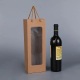 Custom printed reuseable flower bouquet wine bottle pouch carrier tote shopping paper gift bags with your own logo spout window