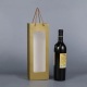 Buquê de flores reutilizável impresso personalizado, bolsa para garrafa de vinho, bolsa para compras, sacolas de presente de papel com sua própria janela de bico de logotipo