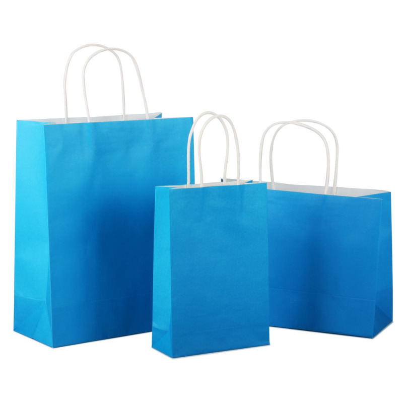 Bolsa de papel kraft recyclé t-shirt alimentaire poignée personnalisé vert kraft papier sac de transport pour vêtements chaussures épicerie sac à provisions