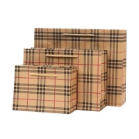 Logo personnalisé imprimé biodégradable artisanat brun épicerie debout kraft papier fourre-tout sac à provisions sacs-cadeaux en papier avec poignée