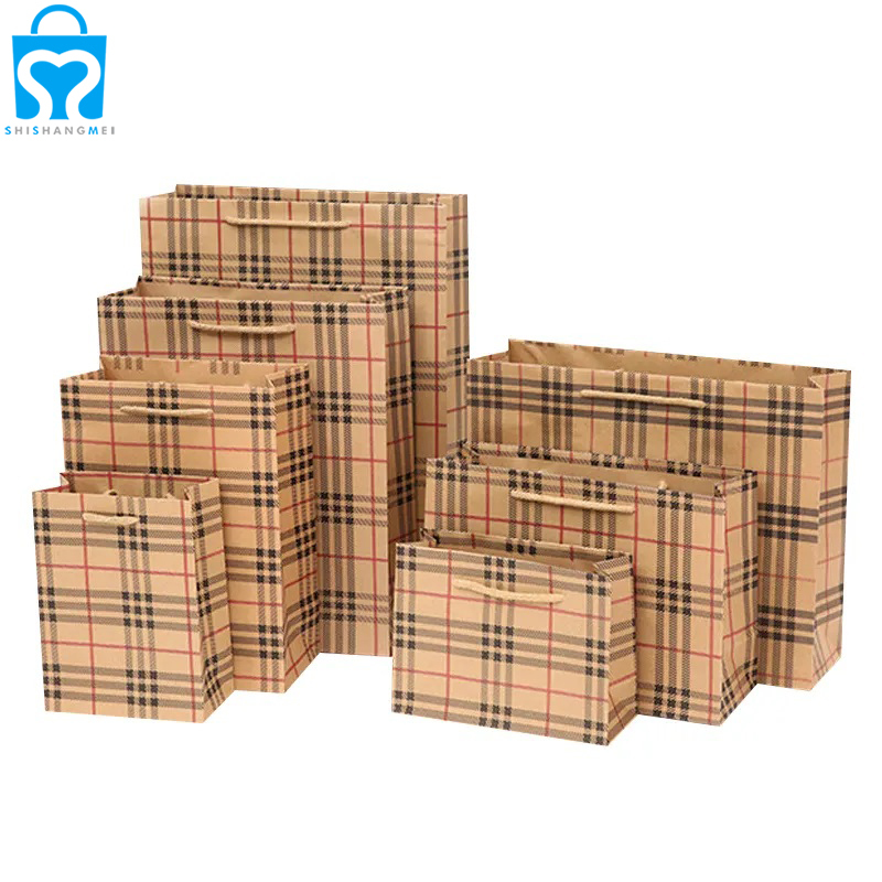 Logo personnalisé imprimé biodégradable artisanat brun épicerie debout kraft papier fourre-tout sac à provisions sacs-cadeaux en papier avec poignée