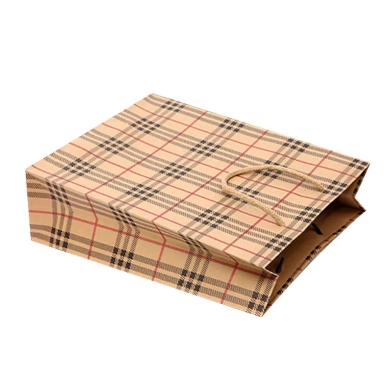 Logo personnalisé imprimé biodégradable artisanat brun épicerie debout kraft papier fourre-tout sac à provisions sacs-cadeaux en papier avec poignée