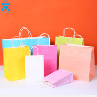 Personnalisez le sac d'emballage commercial en papier alimentaire de chaussure de restaurant de vêtements d'artisanat blanc de conception