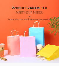 Personnalisez le sac d'emballage commercial en papier alimentaire de chaussure de restaurant de vêtements d'artisanat blanc de conception