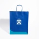 Maßgeschneiderte Kraftpapier-Verpackungsbeutel mit Ihrem Lown-Logo-Griff in Marineblau für Tee-Kaffee-Süßigkeiten-Kleinunternehmen