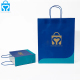 Customized fully craft kraft paper packing bags with your lown logo handle navy blue for tea coffee candy small business