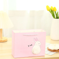 Custom cute animal craft cardboard luxury shopping paper bag logo gifted bag packaging beauty gift bag for kids party cosmetics