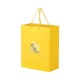 Kleine Industriepreise verdickte Einzelhandels-Kraftpapiertüten für Geschenke mit benutzerdefinierten Logos, die eine orangefarbene Geschenktüte aus Goldfolie stempeln