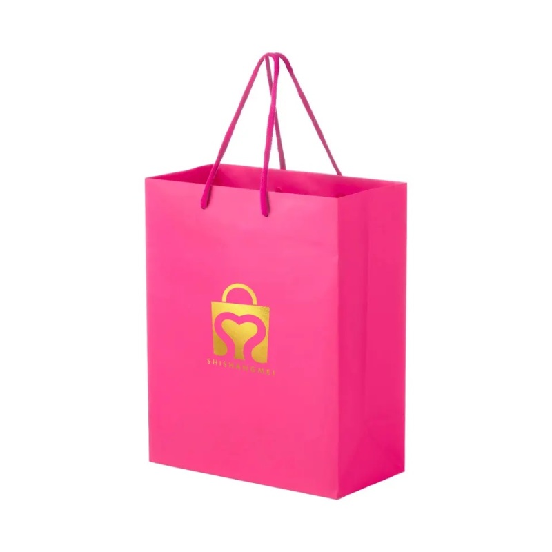 Small scale industries prices thickened retail kraft paper bag for gift with custom logos stamping gold foil orange gift bag