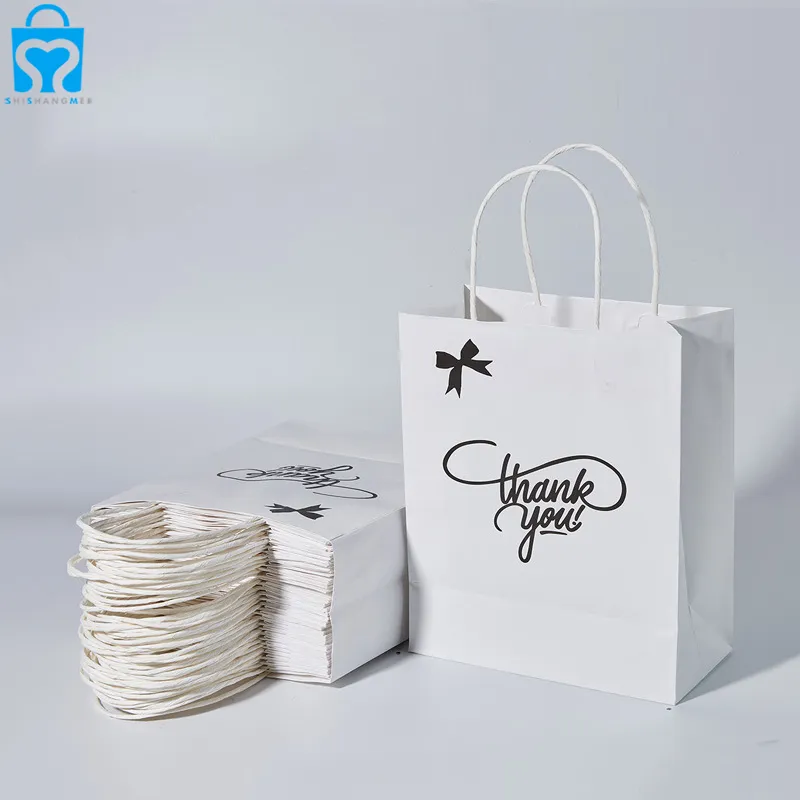 Prix ​​compétitif noir blanc brun papier kraft shopping avec poignée logo imprimé