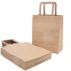 Brown flat handle thank you with kraft paper bag handles for food takeaway