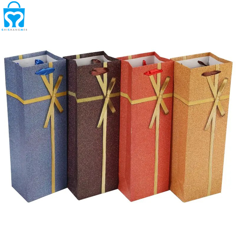 Personalized design wholesale price supply recyclable protection red wine tote gift bags for wine bottles travel cheap gift bag