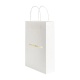 Thank you gift carrier medicine white brown kraft paper packaging bag printed for jewelry pharmacy with aluminum gold foil logo