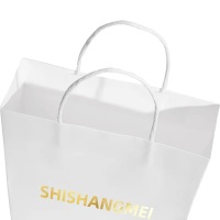 Thank you gift carrier medicine white brown kraft paper packaging bag printed for jewelry pharmacy with aluminum gold foil logo