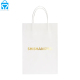 Thank you gift carrier medicine white brown kraft paper packaging bag printed for jewelry pharmacy with aluminum gold foil logo