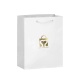 Feuille d'or de luxe estampage papier d'art uni bouton pression montre cadeau aiguille feutre cosmétique jewerly papier shopping sac cadeau avec logo