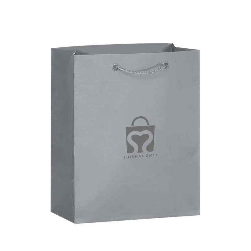 Luxury gold foil stamping plain art paper snap button watch gift needle felt cosmetic jewerly paper shopping gift bag with logo