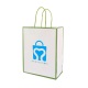 Fashion white luxury thank you packaging kraft shopping tote cardboard paper bag with logo handle for boutique