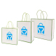 Mode blanc luxe merci emballage kraft shopping fourre-tout sac en papier cartonné avec logo poignée pour boutique