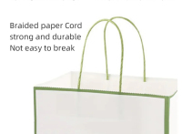 Fashion white luxury thank you packaging kraft shopping tote cardboard paper bag with logo handle for boutique