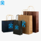 Custom recycled shopping food grade disposable takeaway packaging kraft paper bag with logos printed for food small businesses