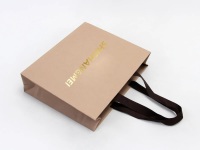 Artisanat personnalisé gris bijoux réutilisables cadeau cosmétique magasin de vêtements shopping cadeau sac en papier kraft sac fourre-tout avec logo pour emballage avec poignées en ruban