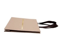 Artisanat personnalisé gris bijoux réutilisables cadeau cosmétique magasin de vêtements shopping cadeau sac en papier kraft sac fourre-tout avec logo pour emballage avec poignées en ruban