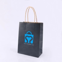 Personnalisé en gros noir restaurant déjeuner nourriture à emporter transporter sac en papier kraft shopping sac d'emballage