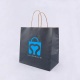 Customized wholesale black restaurant lunch food takeaway carry kraft paper bag shopping packaging bag