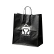 Customized wholesale black restaurant lunch food takeaway carry kraft paper bag shopping packaging bag