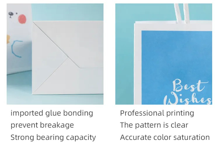 Petit emballage de dessin animé recyclé de luxe imprimé sur mesure emballage kraft sac en papier commercial sac cadeau rose sac cadeau pas cher avec logo