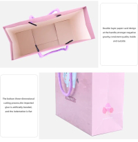 Altın tedarikçisi güzel ucuz teşekkür ederim kuşe kağıt hediye alışveriş çantaları takı kozmetik ambalaj için kendi kabartmalı logonuzla