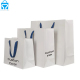 Emballage en carton uni papier d'art de luxe blanc avec poignée sacs à provisions en papier d'épicerie cadeau blanc personnalisé pour boutique